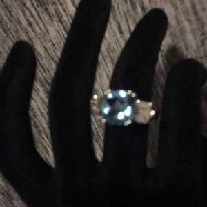 Blue sapphire cz diamond ring A47